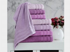 Rainbow Bath Towel 70x140 Cm 4 Pieces Purple 100259679