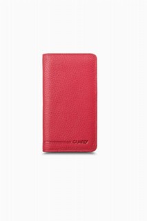 Handbags - Portefeuille unisexe en cuir rouge avec entrée pour téléphone 100345347 - Turkey