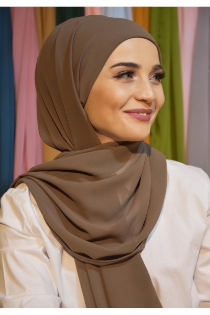 Woman Bonnet & Hijab - Ready Made Practical Bonnet Shawl Mink 100285542 - Turkey