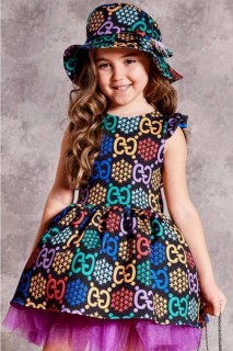 Girl's New Rainbow Bag and Hat Night Colorful Dress 100328178