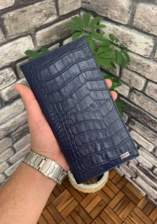 Handbags - Portefeuille portefeuille en cuir croco bleu marine Guard 100345819 - Turkey