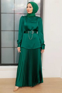 Outwear - Grünes Hijab-Anzugkleid 100340840 - Turkey