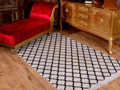 Latex Non-Slip Base Digital Print Velvet Carpet Mug White-Black 180x280 cm 100258441
