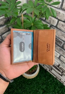 Guard Antique Tan Leather Card Holder 100345642
