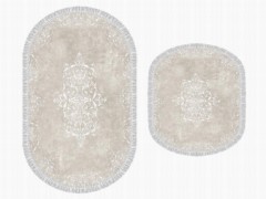 Other Accessories - Ensemble de tapis de bain 2 pièces à franges ovales Alberta Cream 100260342 - Turkey