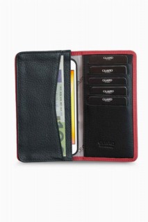Guard Red Black Leather Portfolio Wallet with Phone Entry 100345765