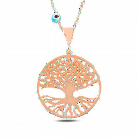 Other Necklace - Tree of Life Model Rose Plated Silver Necklace 100347056 - Turkey