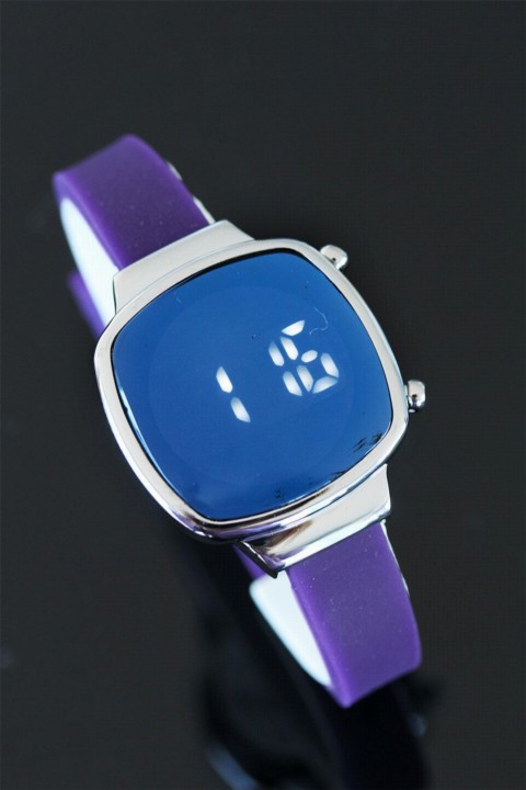 Purple Color Silicone Band Women's Watch 100318938