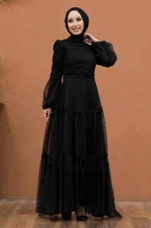 Wedding & Evening - Black Hijab Evening Dress 100336884 - Turkey