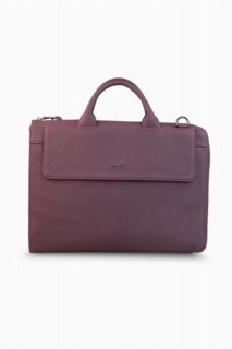 Briefcase & Laptop Bag - حقيبة جارد رفيعة من الجلد الطبيعي باللون الأحمر الكلاريت 100346282 - Turkey