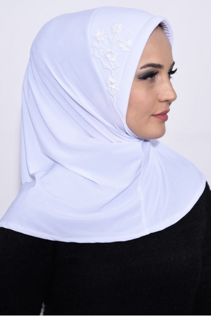 Practical Sequin Hijab White 100285497