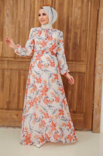 Clothes - فستان حجاب برتقالي 100340104 - Turkey