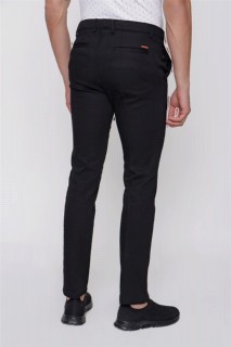 Men Black Dynamic Fit Casual Cut Chino Linen Pants 100351269