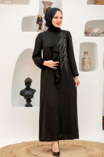 Evening & Party Dresses - Black Hijab Evening Dress 100339397 - Turkey