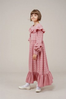 Young Girl Collar and Sleeves Pleated All-Length Dress 100352539
