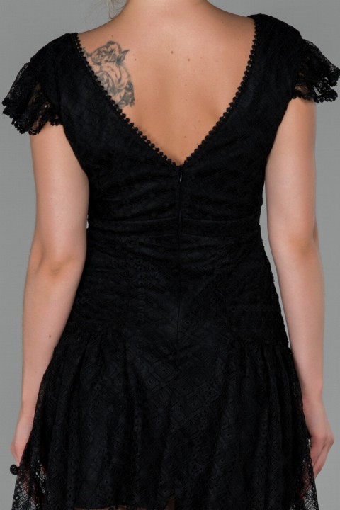 Evening Dress Short Sleeve V Neck Mini Lace Invitation Dress 100297393