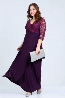 Large Size Guipure Long Evening Dress 100276125