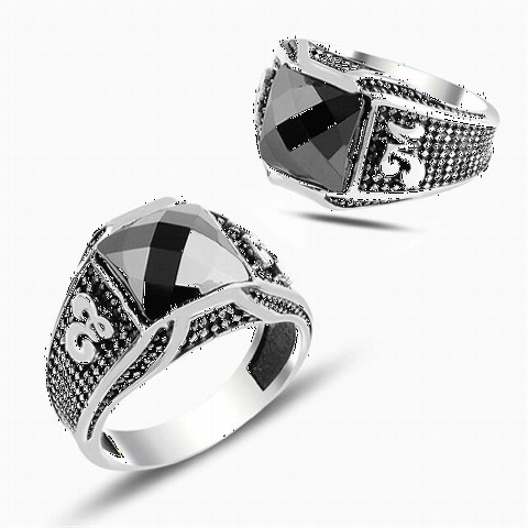 Others - Personalized Sterling Silver Ring with Letters on the Sides Black 100349868 - Turkey
