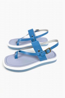 Virginia Baby Blue Leather Sandals 100344392