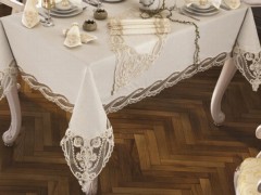 French Guipure Bud Table Cloth Cream 100329439