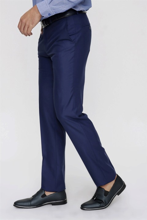 Men's Sax Basic Slim Fit Side Pocket Fabric Trousers 100350622