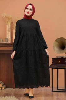 Clothes - Schwarzes Hijab-Kleid 100336546 - Turkey