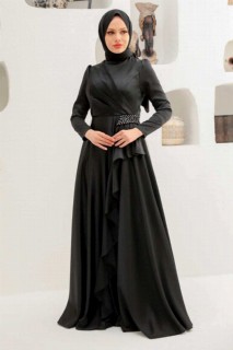 Evening & Party Dresses - Black Hijab Evening Dress 100339997 - Turkey