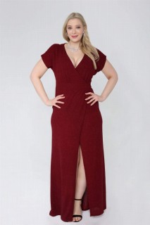Plus Size Evening Dress With Front Slit Long Glittery Evening Dress 100276704