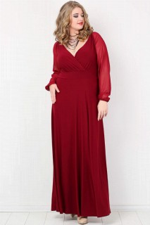Plus Size Evening Dress With Sleeves Chiffon Long Evening Dress 100276309