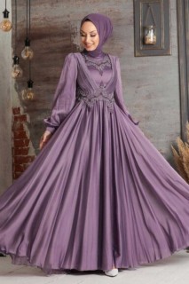 Wedding & Evening - Robe de soirée lila hijab 100336273 - Turkey