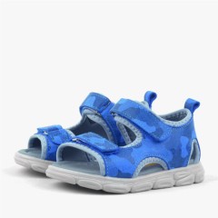 Wisps Genuine Leather Blue Camouflage Baby Sandals 100352428