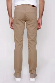 Mens Beige Summer Dobby Cotton 5 Pockets Dynamic Fit Casual Fit Trousers 100350868
