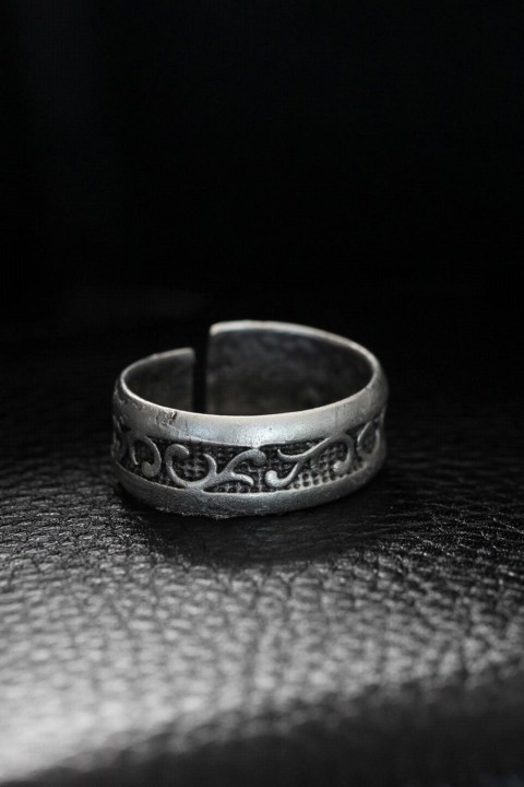 Silver Rings 925 - Adjustable Motif Men's Ring 100319549 - Turkey