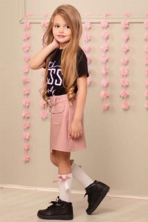 Girl's New Little Lady Powder Leather Skirt Suit 100328071