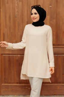 Clothes - Crem Hijab Tunic 100340990 - Turkey