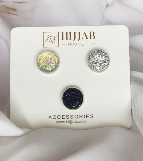 Hijab Accessories - 3 قطع (3 أزواج) دبوس بروش مغناطيسي إسلامي للنساء - Turkey