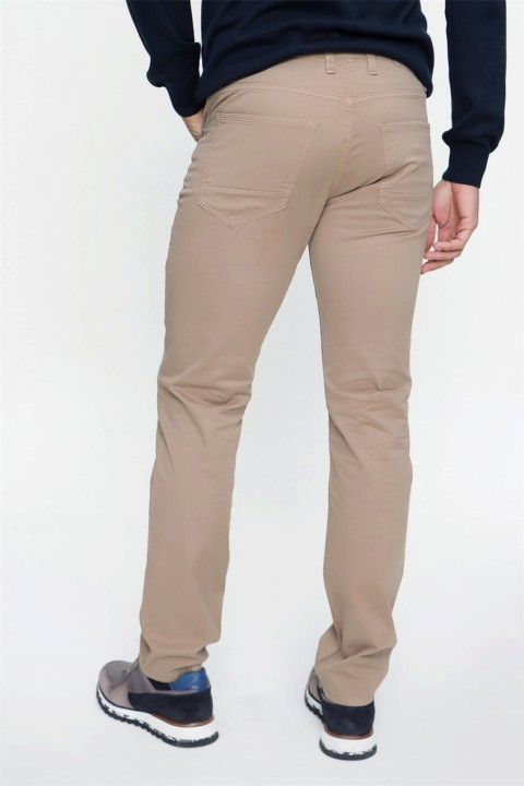 Men's Mink Cotton Dynamic Fit Comfortable Fit 5 Pocket Linen Trousers 100351480