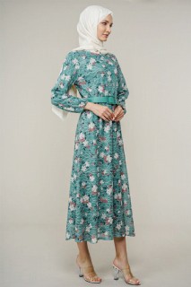 Daily Dress - Women's Floral Patterned Long Dress 100326026 - Turkey