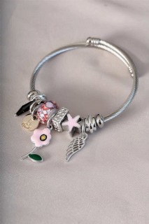 Jewelry & Watches - Pink Flower Figured Charm Bracelet 100319983 - Turkey