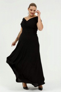 Angelino Plus Size Carmen Collar Silvery Long Evening Dress 100276703