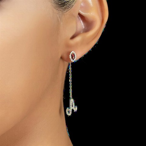 Earrings - حلق فضة من حجر الميلاد لشهر يناير 100350142 - Turkey