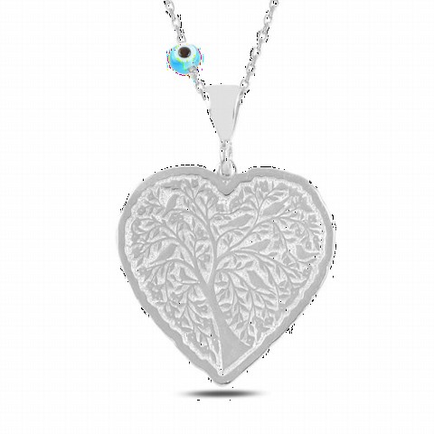 jewelry - نموذج قلب شجرة الحياة عقد فضي مطلي بالروديوم 100347134 - Turkey