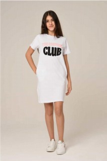 Girl Clothing - فستان بناتي ذا كوتور كلوب أبيض مطبوع 100328568 - Turkey