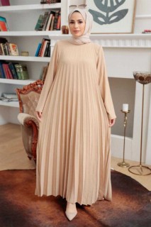 Daily Dress - Beige Hijab Dress 100341337 - Turkey