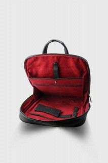 Guard Black Genuine Leather Slim Backpack and Handbag 100345610