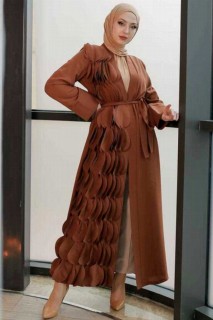 Daily Dress - Brown Hijab Turkish Abaya 100339632 - Turkey