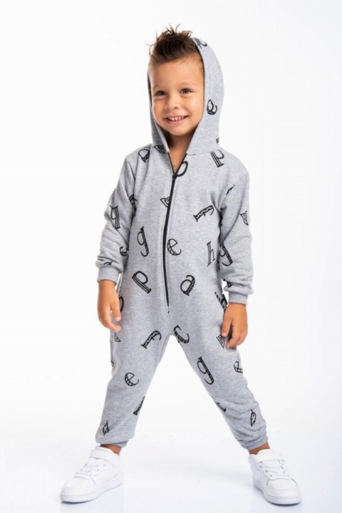 Outwear - Salopette à capuche grise unisexe pour enfant 100326916 - Turkey