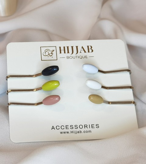 Hijab Accessories - 6 pcs Muslim Hijab Clip Scarf 100298844 - Turkey