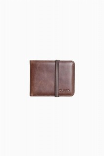 Elastic Sport Genuine Leather Antique Brown Wallet 100346312