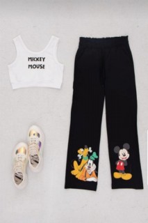 Girl Clothing - Girl's New Mickey Mouse Black Bottom Top Set 100326841 - Turkey